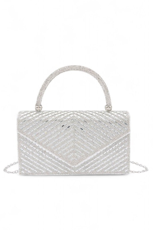 Womens Rhinestone Top Handle Statement Clutch Bag | Zarnesh
