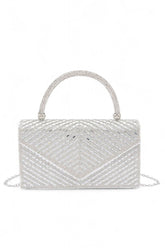 Womens Rhinestone Top Handle Statement Clutch Bag | Zarnesh