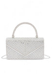 Womens Rhinestone Top Handle Statement Clutch Bag | Zarnesh