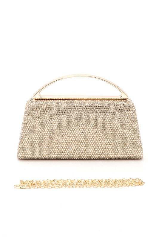 Womens Slim Top Handle Rhinestone Box Clutch | Zarnesh