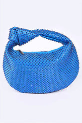 Womens Tonal Studded Knotted Soft Clutch | Zarnesh