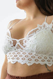 Women X Large Padded Crochet Lace Lined Longline Bralette Zarnesh