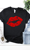 Women Red Lips Valentines Graphic Tee Plus Zarnesh - Zarnesh