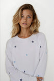 Crew Neck Daisy Embroidered Raglan Sweatshirt | Zarnesh