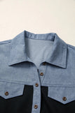 Denim Waffle Knit Colorblock Polo Shirt | Zarnesh