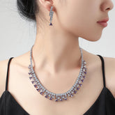 Geometric Triangle Zircon Jewelry Set | Zarnesh