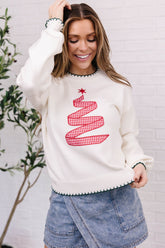 Gingham Christmas Tree Holiday Sweater | Zarnesh