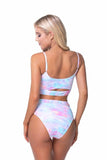 High-Waisted Cutout Tie Dye Bikini Set | Zarnesh