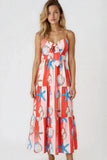 Island Print Bambi Long Maxi Dress | Zarnesh