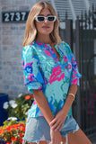 Tropical Ivanna Print Half Sleeve Blouse Top | Zarnesh