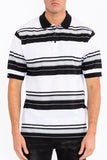 Men Plus Polo Old School Striped Pique Front Button Shirt Zarnesh