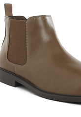 Men’s Chelsea Faux Leather Boots Classic Ankle Dress Boots | Zarnesh