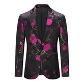 Men’s Floral Embroidered Slim Fit Tuxedo One Button Blazer | Zarnesh