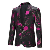 Men’s Floral Embroidered Slim Fit Tuxedo One Button Blazer | Zarnesh