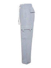 Men Heavyweight Elastic Waistband Drawstring Fleece Cargo Pant Zarnesh