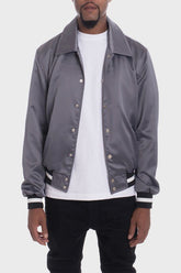 Men’s Luxury Satin Varsity Bomber Jacket | Zarnesh