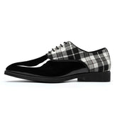 Men's Plaid Pointed Inlay Toe Patchwork Lace-Up Oxfords Shoes | Zarnesh