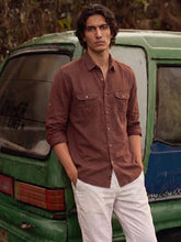 Men's Raj Utility Dual Pocket Cotton Linen Shirt | Zarnesh