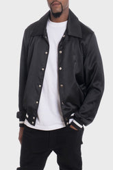 Men's Luxury Side Pockets Front Zip Satin Bomber Jacket | Zarnesh