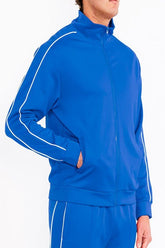 Men's Side Pipe Stacked Flared Track High Collar Jacket | Zarnesh