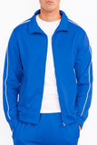 Men's Side Pipe Stacked Flared Track High Collar Jacket | Zarnesh