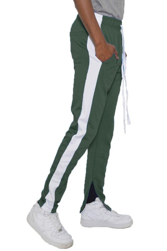 Men Single Stripe Ankle Zipper Track Pants | Zarnesh