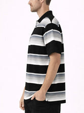 Men's Striped Pique Old School Short Sleeve Polo Shirt | Zarnesh
