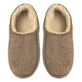 Men’s Tan Solid Sherpa House Non-Slip Slippers | Zarnesh