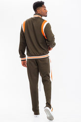 Men's Two Stripe Color Block Track Pants & Jacket Activewear | Zarnesh