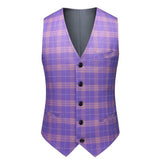Men’s Violet Plaid Check 3-Piece 2 Button Suit Set | Zarnesh