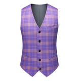 Men’s Violet Plaid Check 3-Piece 2 Button Suit Set | Zarnesh