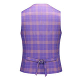 Men’s Violet Plaid Check 3-Piece 2 Button Suit Set | Zarnesh