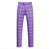 Men’s Violet Plaid Check 3-Piece 2 Button Suit Set | Zarnesh