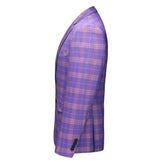 Men’s Violet Plaid Slim Fit 2 Button Blazer Jacket | Zarnesh