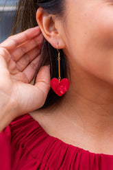 Lightweight Drop Mina Heart Earrings | Zarnesh