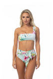 One-Shoulder Floral High-Waisted Bikini Set | Zarnesh