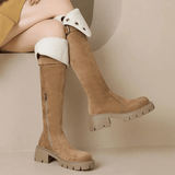 Over The Knee Cuff Buckle Shearling Boots | Zarnesh