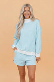Oversized Stripe Mock Neck Sweatshirt Set | Zarnesh