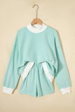 Oversized Stripe Mock Neck Sweatshirt Set | Zarnesh