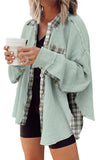 Patchwork Waffle Thermal Knit Shacket | Zarnesh