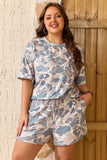 Plus Size Camo Lounge Tee & Shorts Set | Zarnesh