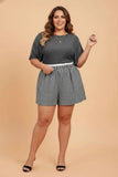 Plus Size Plaid Gingham Ruffle High Waist Shorts | Zarnesh