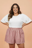 Plus Size Plaid Gingham Ruffle High Waist Shorts | Zarnesh