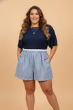 Plus Size Plaid Gingham Ruffle High Waist Shorts | Zarnesh