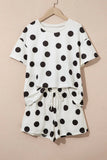 Polka Dot 2-Piece Tee & Drawstring Shorts Set | Zarnesh