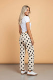 Polka Dot Ankle Wide Leg Length Jeans | Zarnesh