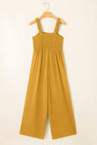 Sleeveless Smocked Wide Leg Jumpsuit with Pockets | Zarnesh