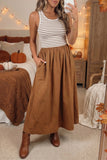 Sleeveless Striped Pockets Gathered Maxi Dress | Zarnesh