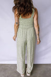 Smocked Floral Bodice Sleeveless Jumpsuit | Zarnesh