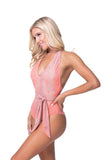Snakeskin One Piece with Tie Waist Swimsuit | Zarnesh